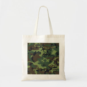 Bolsa Tote Padrão de Camuflagem Verde