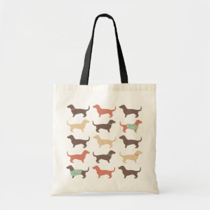 Bolsa Tote Padrão de Cão de Dachshund Divertido