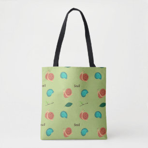 Bolsa Tote Padrão de caracol em verde