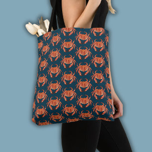 Bolsa Tote Padrão de caranguejo costeiro