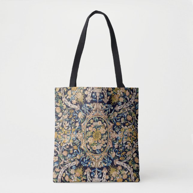 Bolsa Tote Padrão De Carpete Floral Decorativo (Frente)