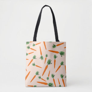 Bolsa Tote Padrão de Cenoura Laranja