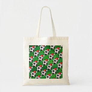 Bolsa Tote Padrão de Chapéu do Soccer em Verde