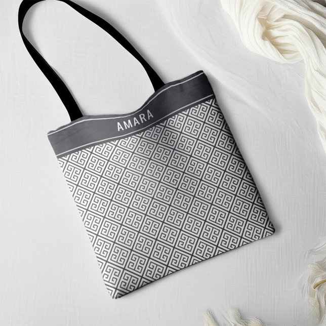 Bolsa Tote Padrão de Chave Grega Clássica Clássica Clássica E (Criador carregado)