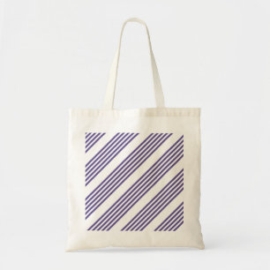 Bolsa Tote Padrão de cinco faixas ultravioleta e branca