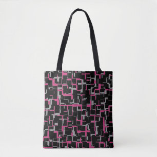 Bolsa Tote Padrão de Cinza Magenta Preta da Camo Digital