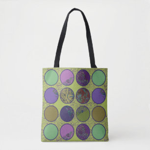Bolsa Tote Padrão de Círculo Abstrato Ousado – Geométrico Gra