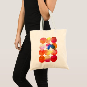 Bolsa Tote Padrão de círculo de aquarela abstrato art cor q