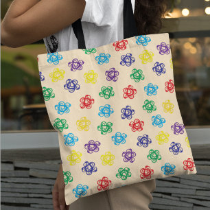 Bolsa Tote Padrão de círculo simples e colorido redemoinho ab