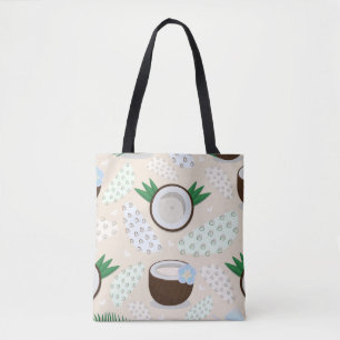 Bolsa Tote Padrão de coco colorido