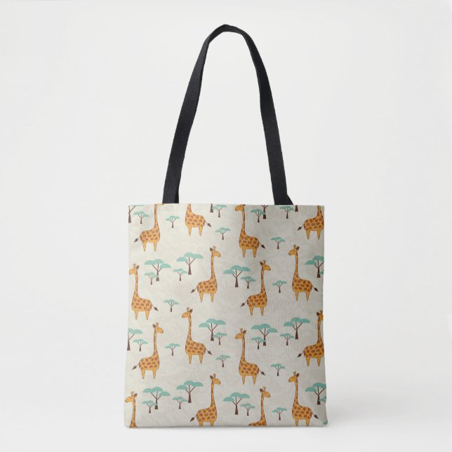 Bolsa Tote Padrão de colheita da árvore Giraffe. (Frente)