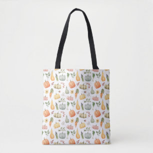Bolsa Tote Padrão de Colheita de Outono de Aquarela