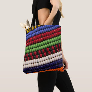 Bolsa Tote Padrão de Contas Tribais Massai