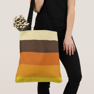 Bolsa Tote Padrão de cor listrado retrô dos anos 70