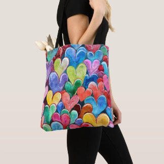 Bolsa Tote Padrão de Coração Divertido