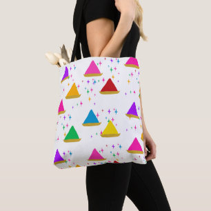 Bolsa Tote Padrão de Cores do Festival Modern Happy Holi Hind