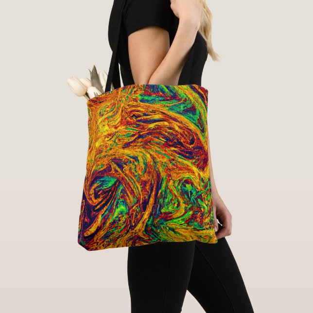 Bolsa Tote Padrão de Cores Vibrante Expressivo (Close Up)