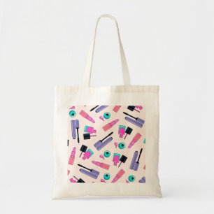 Bolsa Tote Padrão de cosméticos rosa e roxo