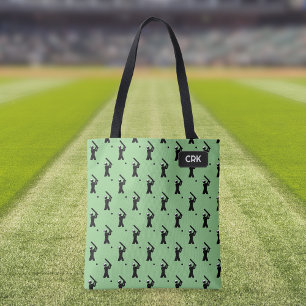 Bolsa Tote Padrão de Críquete - Lote de Jogadores - suas inic