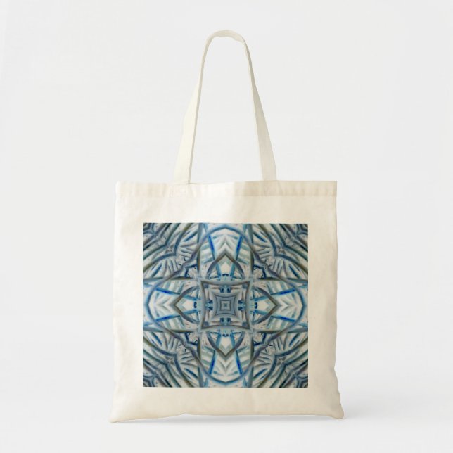 Bolsa Tote Padrão de Cristal Azul de inverno (Frente)