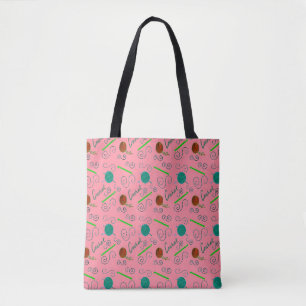 Bolsa Tote padrão de crochê com bolas de fio