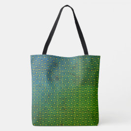 Bolsa Tote Padrão de Cubos com Fios de Neon Neon Verde Sprite