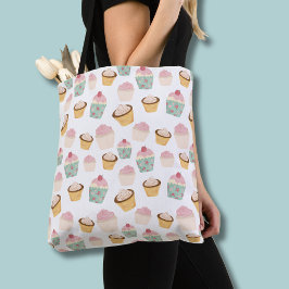 Bolsa Tote Padrão de Cupcake