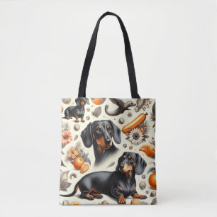 Bolsa Tote Padrão de Dachshund Cute