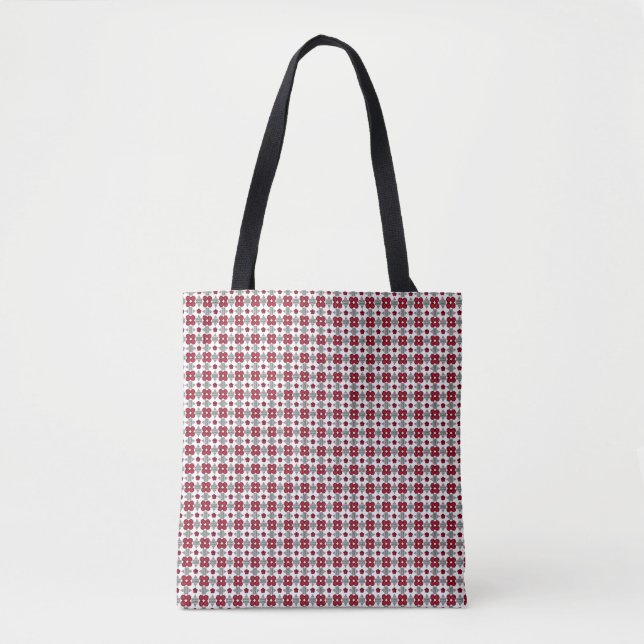 Bolsa Tote Padrão de Deco de Arte Vermelha (Frente)