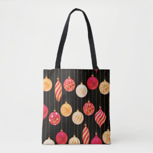 Bolsa Tote Padrão de decoração de Natal Festivo