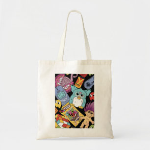 Bolsa Tote Padrão de desenho animado retrô dos anos 90 Nostal