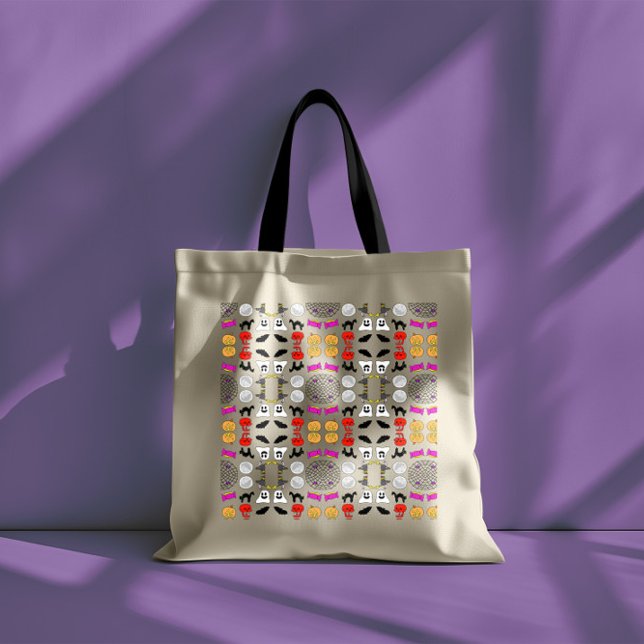 Bolsa Tote Padrão de Desenho de Halloween (Criador carregado)
