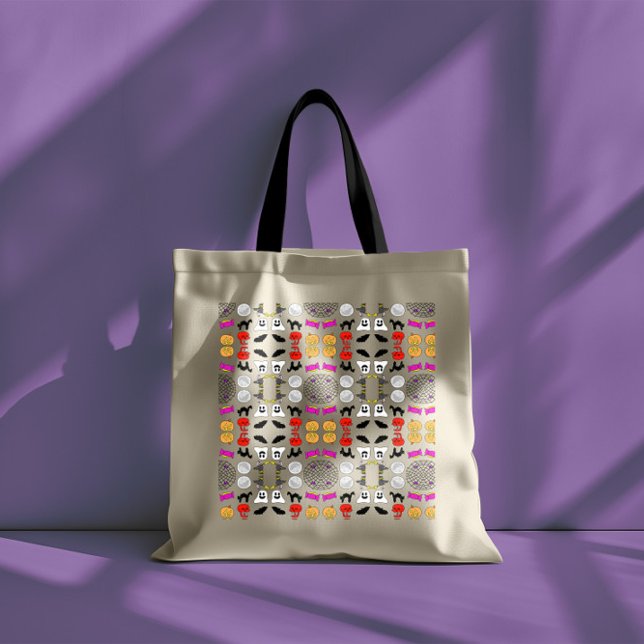 Bolsa Tote Padrão de Desenho de Halloween (Criador carregado)