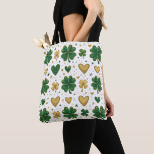 Bolsa Tote Padrão de Design Brilhante do Dia de São Patrício