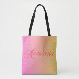 Bolsa Tote Padrão de Design de Nome Anastasia