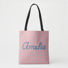 Bolsa Tote Padrão de design de nome de assinatura de Amelia 