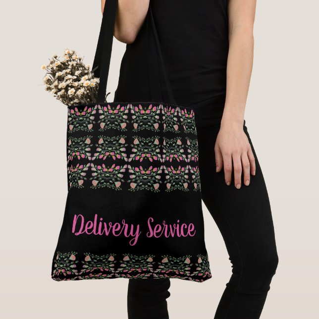 Bolsa Tote Padrão de designer floral artístico (Close Up)