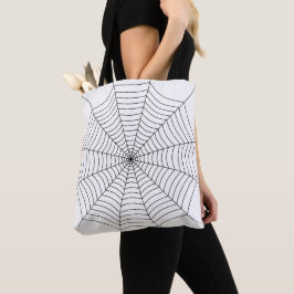 Bolsa Tote Padrão de Dia das Bruxas na Web de Aranha Negra e