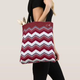 Bolsa Tote Padrão de diafragma borgonha com monograma