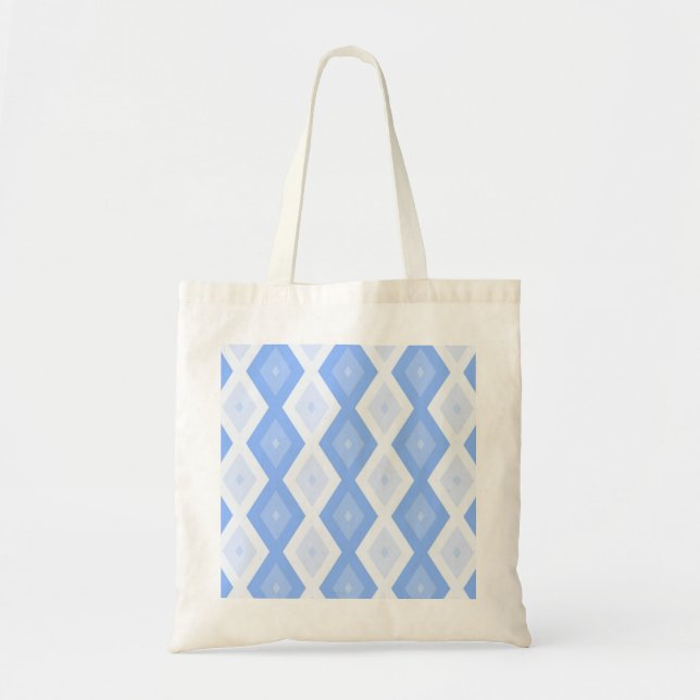 Bolsa Tote Padrão de diamante azul pálido (Frente)