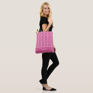 Bolsa Tote Padrão de diamante em ouro rosa moderno e elegante
