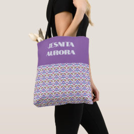 Bolsa Tote Padrão de Diamante Geométrico Étnico Pastel Modern