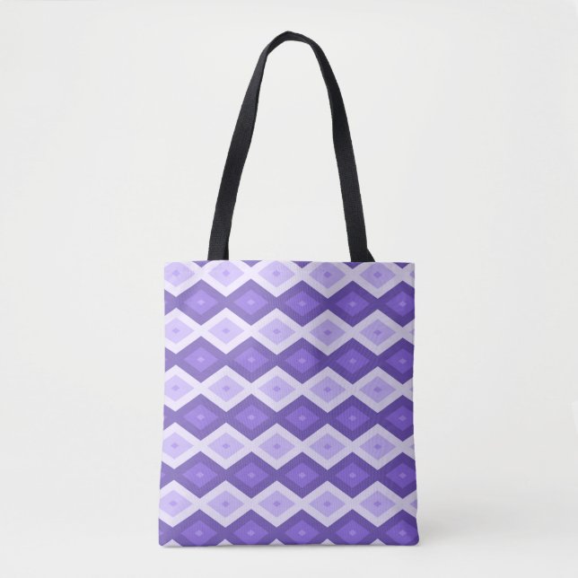 Bolsa Tote Padrão de diamante violeta (Frente)