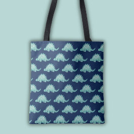 Bolsa Tote Padrão de Dinossauro Estegossauro