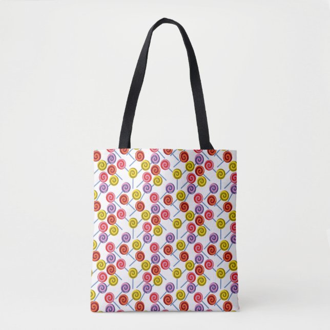 Bolsa Tote Padrão de doces | Padrão do lombo | pirulito 2 (Frente)
