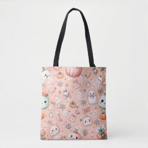 Bolsa Tote Padrão de Doodle do Halloween com Fantasmas e Pump