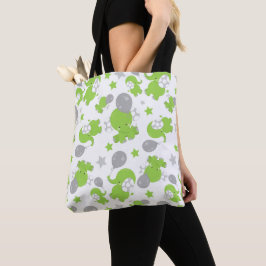 Bolsa Tote Padrão De Elefantes Verdes, Elefantes Cutes, Estre