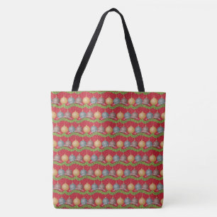Bolsa Tote Padrão de enfeites de bola de Natal Feliz
