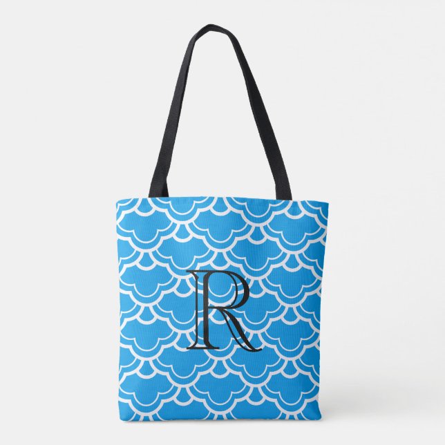 Bolsa Tote Padrão de Escala Branca II Sobre Qualquer Monogram (Verso)