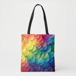 Bolsa Tote Padrão de escala do abstrato Rainbow